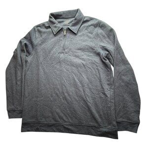 Croft & Barrow Easy Care Blue Half Zip Pullover Sweater, Fleece Sz Men's Large